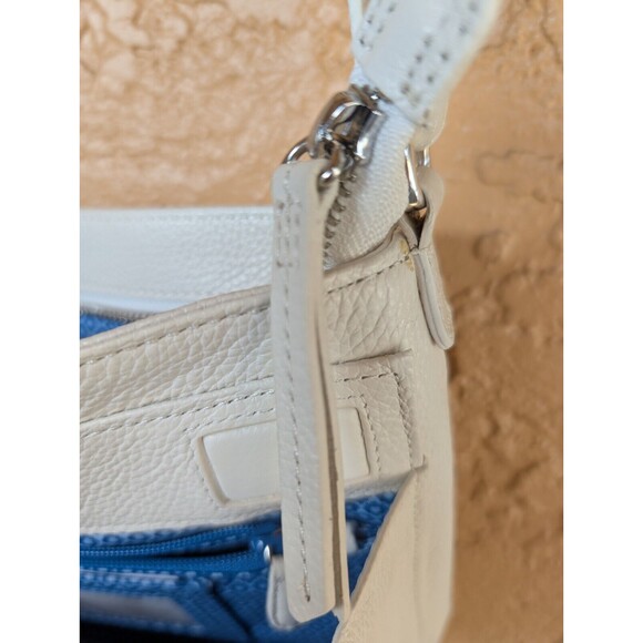 NWT BRIGHTON White Barbados City Organizer Crossbody Tasseled White-Blue #T435A2 - Picture 11 of 16
